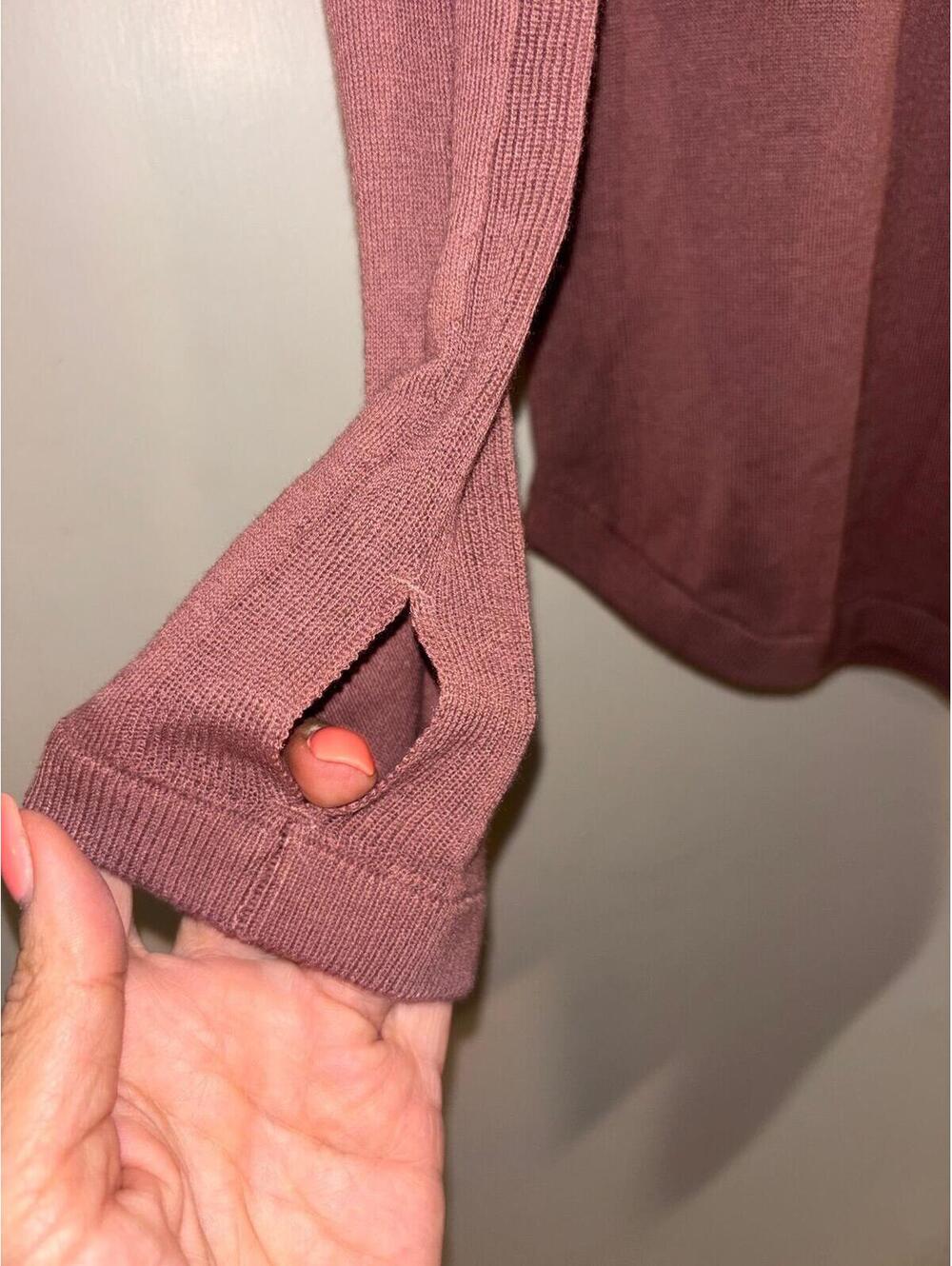 Lululemon Boolux Lightweight Sweater Mauve Thumbhole Top Size 4 NWT - Picture 4 of 10